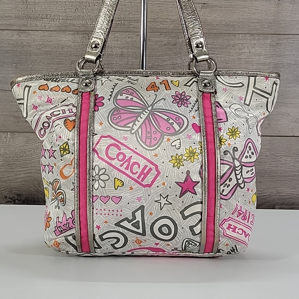 Coach Poppy Y2K Bandana Butterfly Tote Bag F15712 - Picture 5 of 16